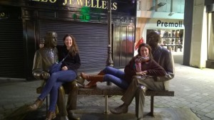 Lounging with famous Irishmen in Galway.